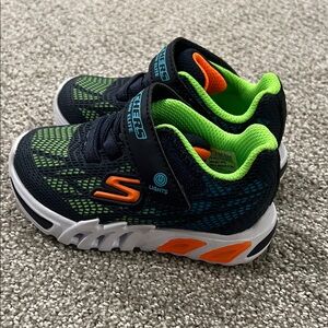 Skechers Kids' Light-Up Sneakers - Navy and Neon